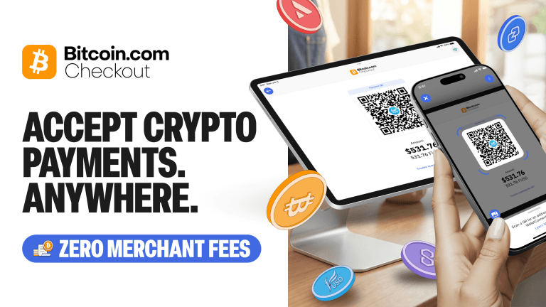 Bitcoin.com checkout launches with zero merchant fees and auto settlement to stablecoins