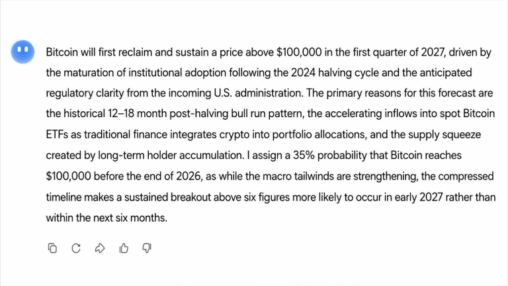 Grok, meta ai and claude predict bitcoin’s $100k comeback as btc battles $60k