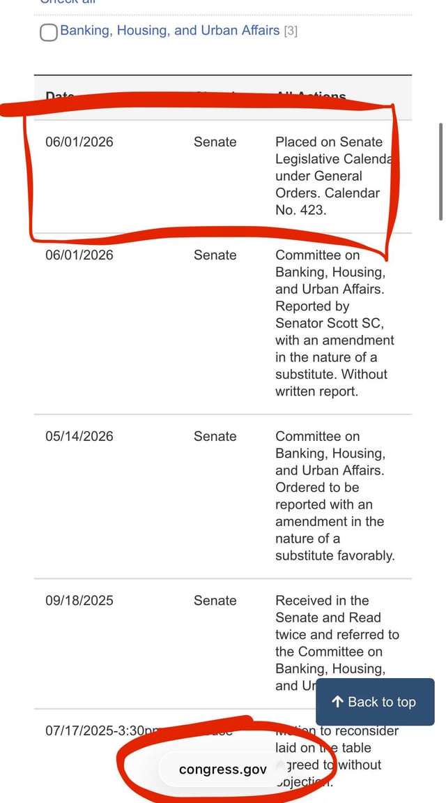 Update on congress.gov “h.r.3633 digital asset market clarity act”. it’s interesting that the market feels the most uncertain right before a big regulation move.