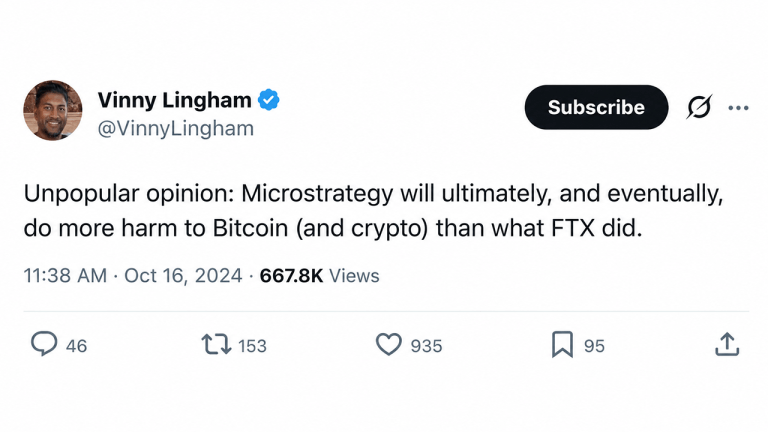 Vinny lingham predicted saylor would hurt bitcoin more than ftx. now he’s explaining why