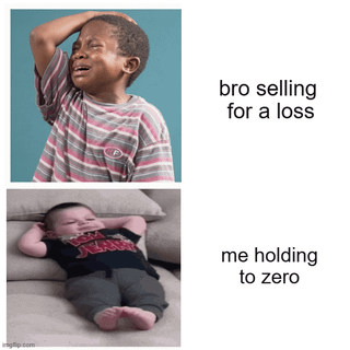 Bro selling for a loss vs me holding to zero