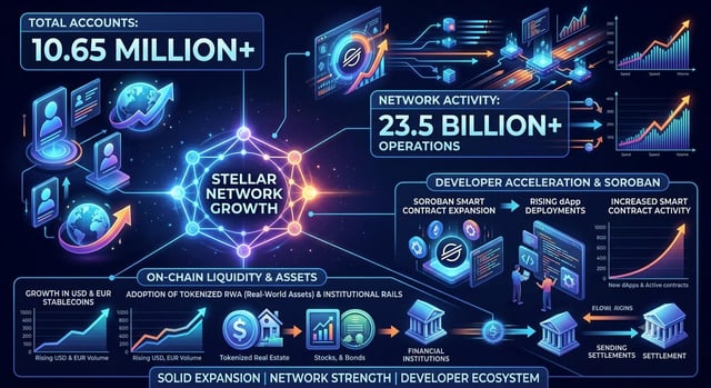 Stellar network expansion: soroban momentum and rwa growth drive record activity