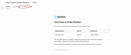 Elaborate fake gemini support call scam psa