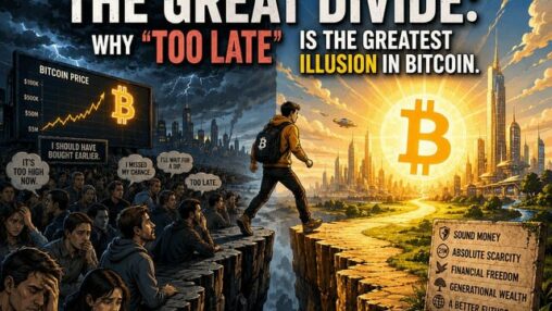 The great divide: why "too late" is the greatest illusion in bitcoin.