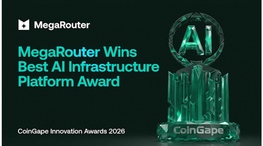 Megarouter wins best ai x web3 infrastructure platform award at coingape web3 innovation awards 2026, recognized for enabling ai infrastructure