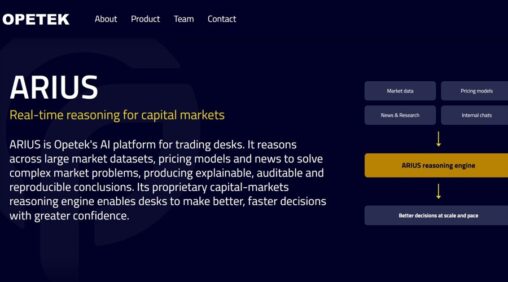 Opetek launches arius, pilots ai reasoning platform at tier 1 investment bank