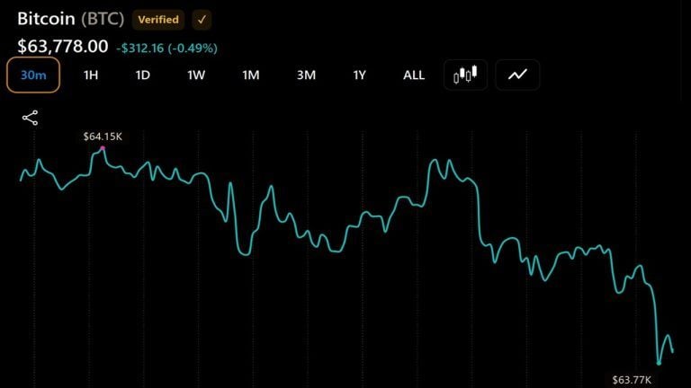 Bitcoin continues to flirt with $64,000 after $225 million etf outflow rattles confidence