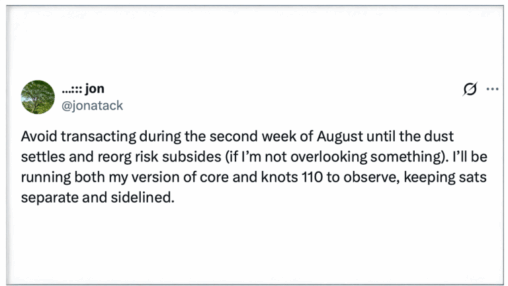 Bitcoin core developer warns users to pause btc transfers when bip 110 deadline nears