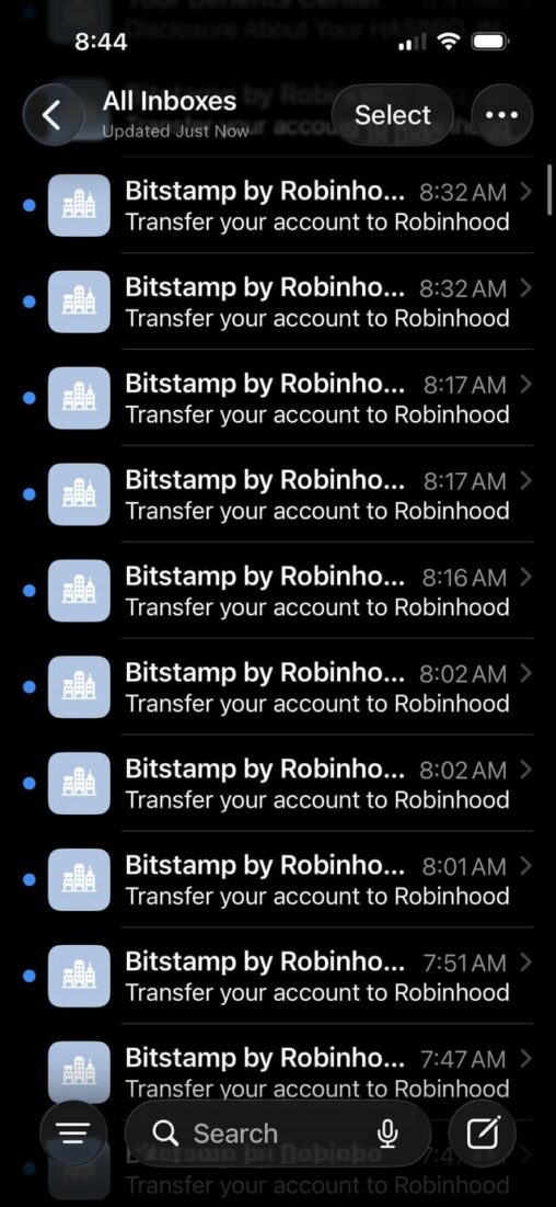 Did anyone else receive dozens of bitstamp emails this morning?