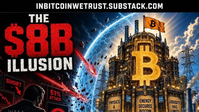 The $8 billion mirage: why shorting bitcoin to death is a fantasy. unpacking the fatal flaws of the ultimate 51% attack and the inescapable laws of physical economics.