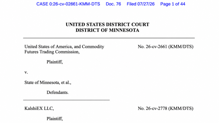 Minnesota judge blocks prediction market ban but says some contracts aren’t swaps