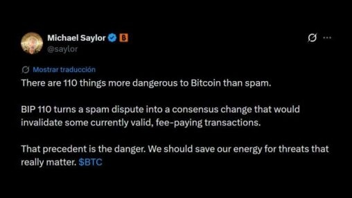 ‘110 things more dangerous’: michael saylor slams bitcoin’s controversial anti spam fork