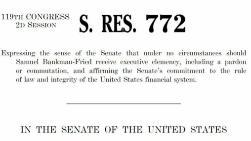 Us senate unanimously opposes any pardon for sam bankman fried after ftx fraud