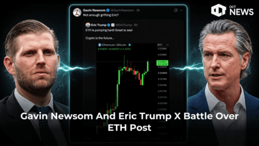 California gov. gavin newsom and eric trump x battle over eth 'grifting'