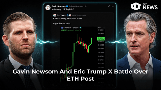 California gov. gavin newsom and eric trump x battle over eth 'grifting'