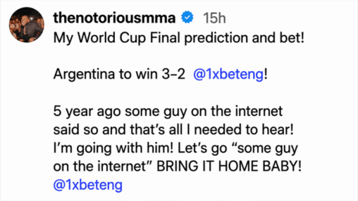 Former ufc champion conor mcgregor risks $100k on viral 3 2 world cup prophecy with a $3.6m payday