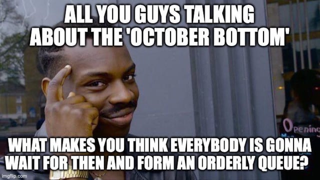 Everybody talks of bitcoin reaching al time low in october
