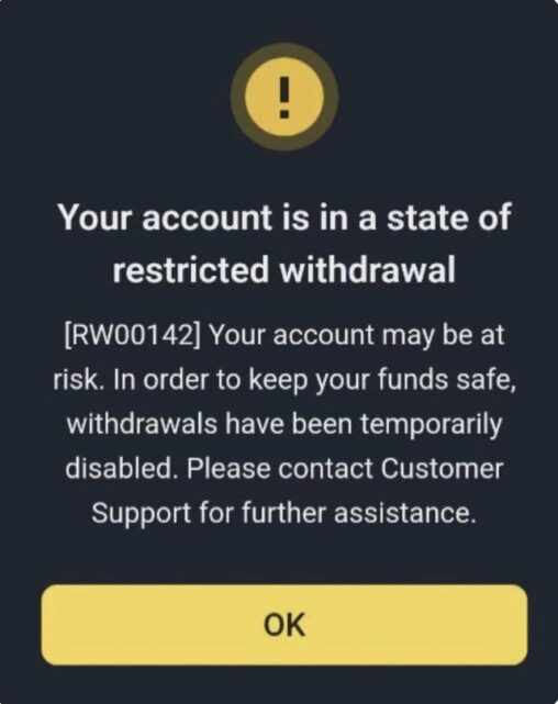 1+ year restricted withdrawals by binance rw00142. my money ****** usd$ in hostage in binance