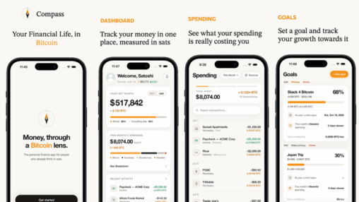 I built the best app for bitcoiners to see their lives priced in sats. meet compass: bitcoin personal finance app