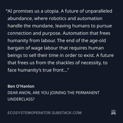 A harvest of of the mind. famine of feast? talking about why the intelligence revolution will be decentralised.