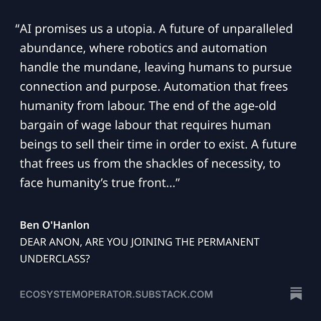 A harvest of of the mind. famine of feast? talking about why the intelligence revolution will be decentralised.