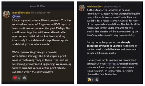 Urgent: critical vulnerability in bitcoin core lightning! blockstream developers urge users to shut down cln lightning nodes right now!