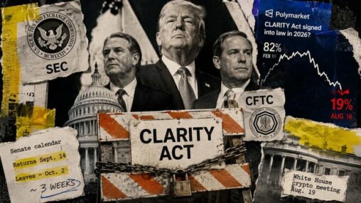 Trump to meet coinbase, ripple and crypto leaders as clarity act odds collapse to 10%