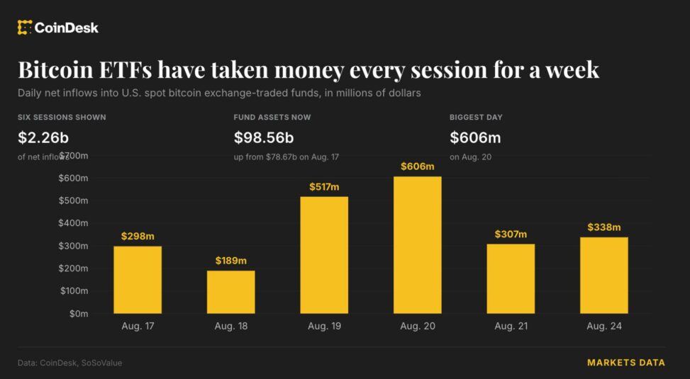 Live updates: bitcoin etfs draw a seventh straight day of inflows as the rally holds above $80,000
