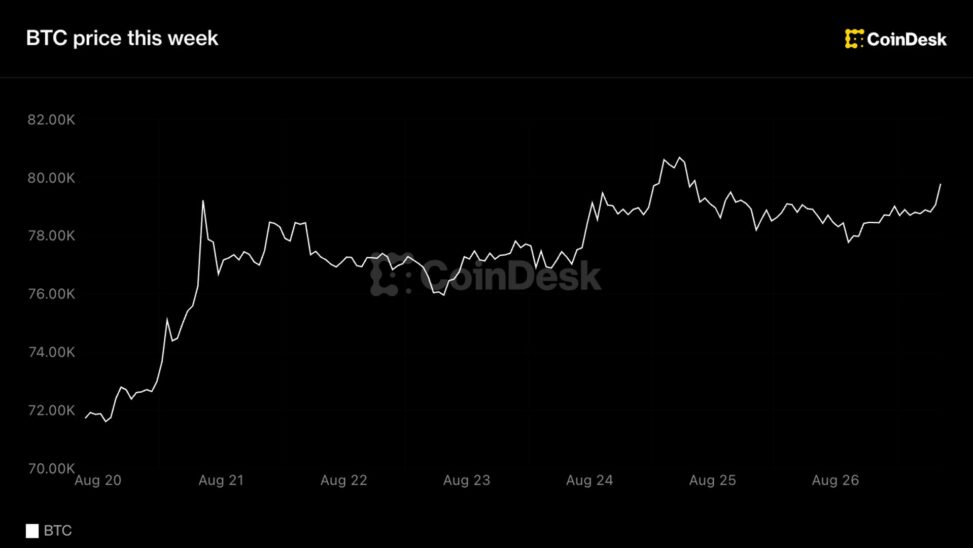 Bitcoin steadies above $79,000 as etf inflows hit longest streak since april