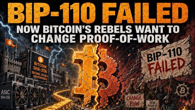 Bip 110 failed. now bitcoin's rebels want to change proof of work.