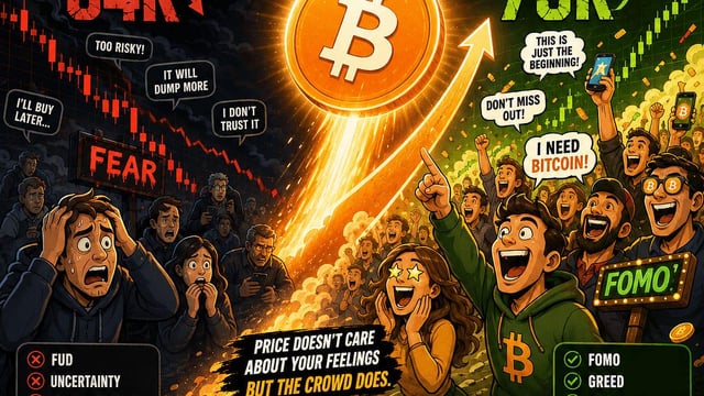 Bitcoin was too scary at $64k. now everyone wants it near $78k. bitcoin didn’t become 20% safer in four days — but once the price jumped from $64k to nearly $78k, fear turned into fomo and the crowd came running.
