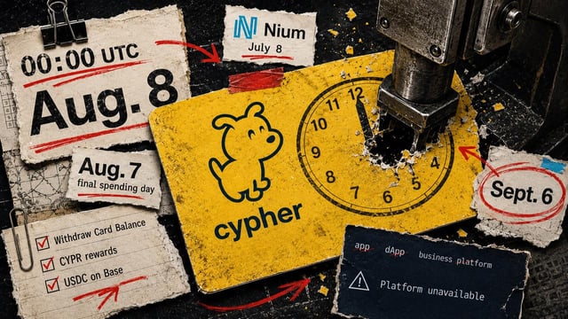 If you use a cypher or osmosis card, your spending dies tonight and unbacked wallets could go with it
