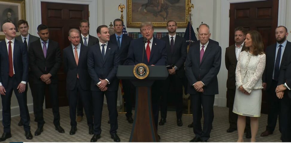 Trump pushes congress to move on clarity act during white house crypto event