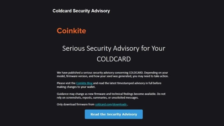 Coinkite under fire for retaining customer emails after $88m coldcard hack