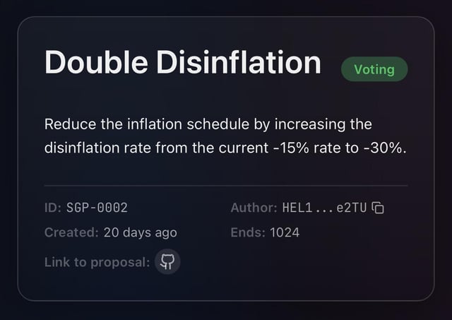 Double disinflation. solana voting.