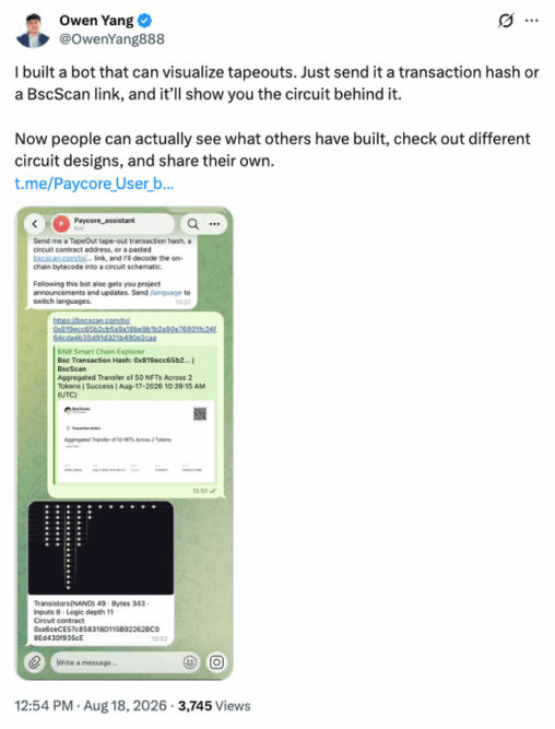 Cool bot that visualizes tapeout circuits on bsc