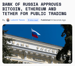 Russia central bank just named btc, eth, and usdt the only cryptos eligible for retail trading