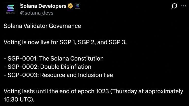 Solana validators open vote on constitution