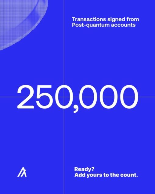 250,000 post quantum transactions, and counting! ⚛️