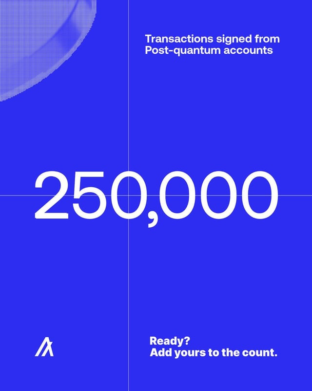 250,000 post quantum transactions, and counting! ⚛️
