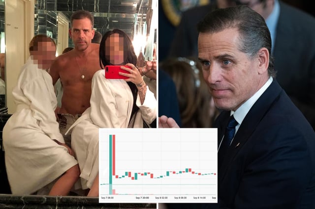 Hunter biden’s $laptop meme coin rockets from $3 to $300 — then crashes to near zero within minutes as bidens are accused of ’rugging’