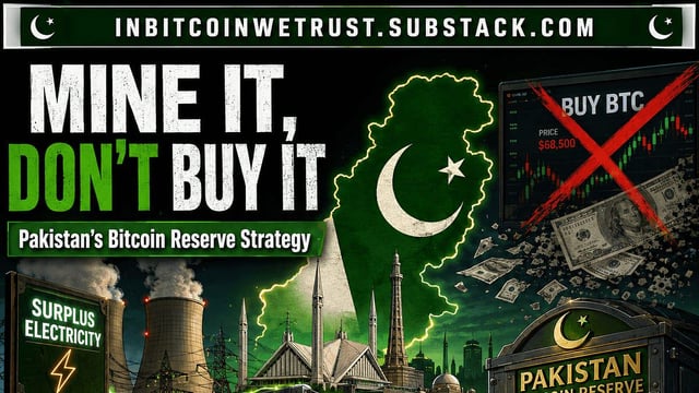 Pakistan found a new way to build a bitcoin reserve: mine it instead of buying it. how an imf constrained country could turn stranded electricity into sovereign bitcoin without spending its scarce dollars.