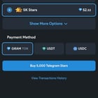 Buying telegram stars through keeper