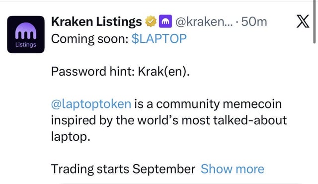 Kraken supporting celeb rugpulls