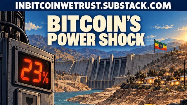 Bitcoin miners became ethiopia’s best power customers. then their supply was cut to 23%.