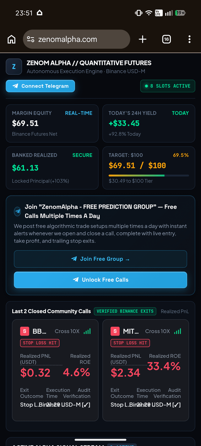 I built an autonomous binance execution engine to track my trading models. here is the dashboard.