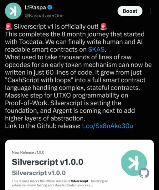 🚨silverscript v1 is officially out!🚨