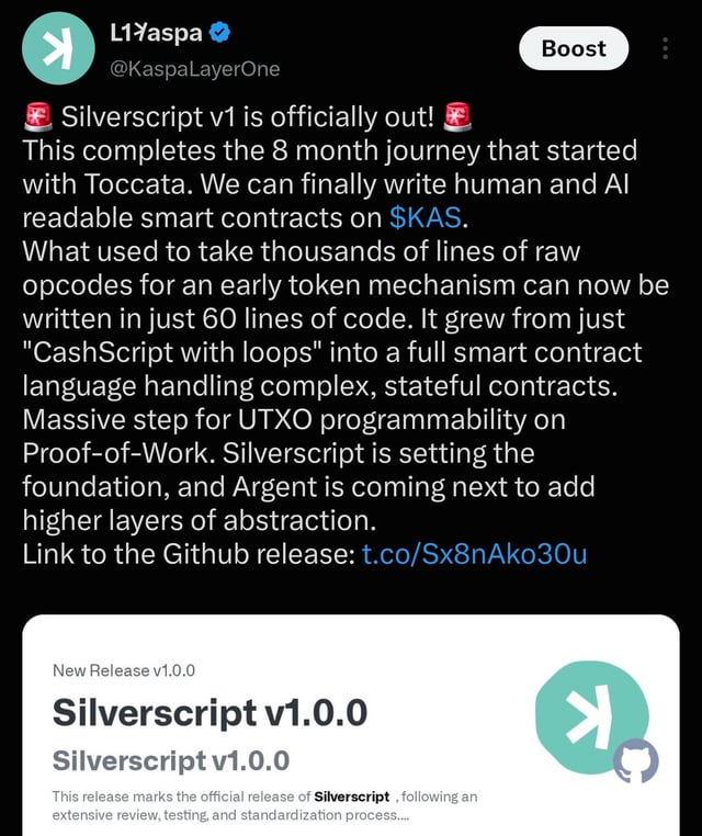 🚨silverscript v1 is officially out!🚨