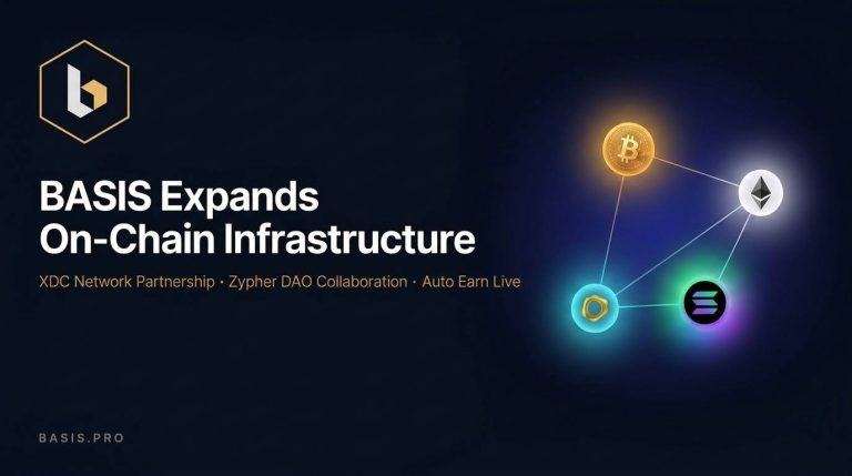Basis.pro expands on chain infrastructure with xdc network partnership and zypher dao as auto earn goes live