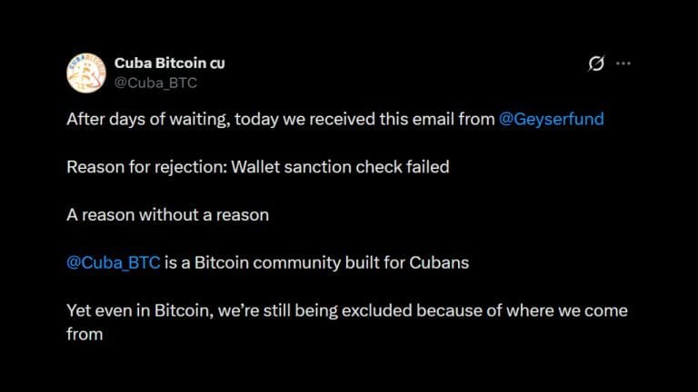 Geyser rejects cuba bitcoin initiative over us sanction compliance